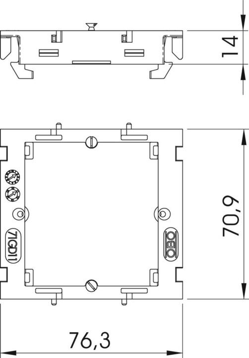 Produktbild OBO Bettermann Montageträger 71MTD 1fach f. Datentechnik