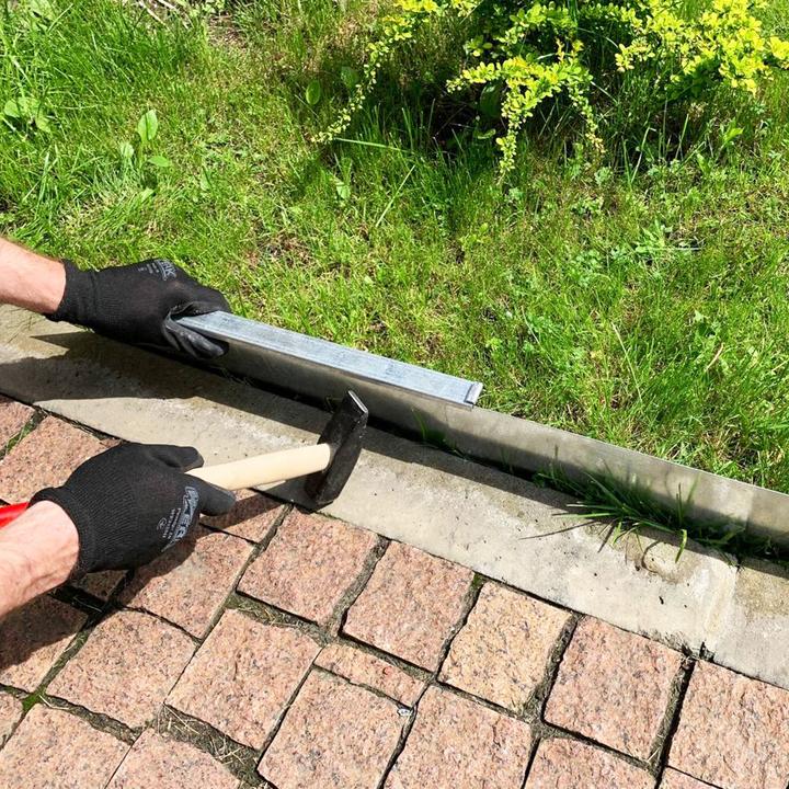 Actual product image Green Split Lawn edging strip metal aluminium/zinc 10 m 15 m 15 cm or 20 cm or 25 cm (1500 cm)