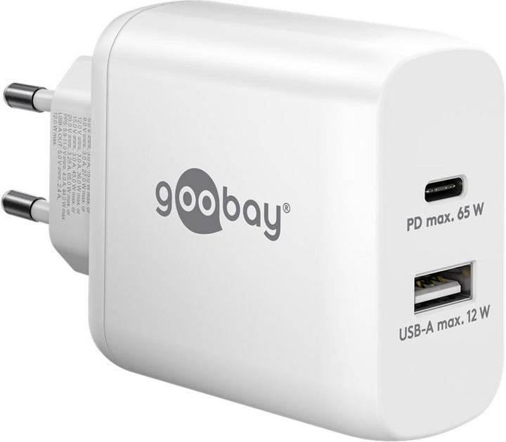 Actual product image Goobay USB-C PD Dual Quick Charger 65 W white (65 W)