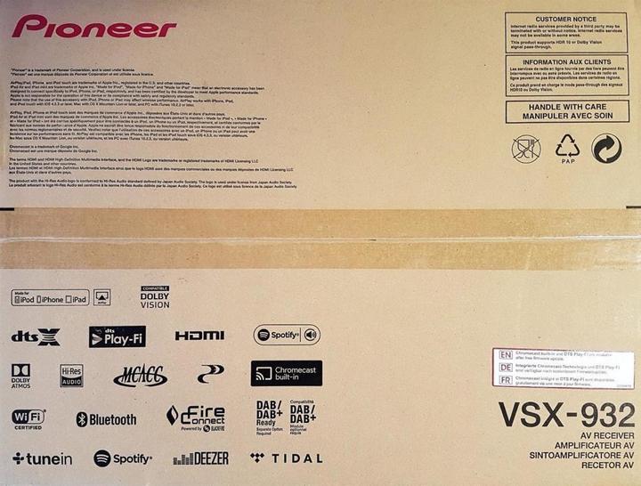 Image du produit Pioneer Vsx-932 (7.2 canaux, AM, FM)