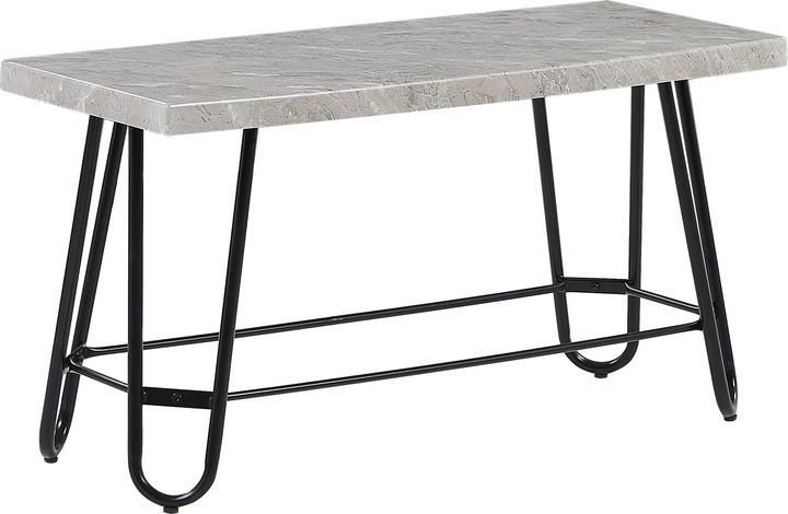 Actual product image Beliani Dining set grey marble look 4-seater 110 x 70 cm KEMPTON (110 x 70 x 76 cm)