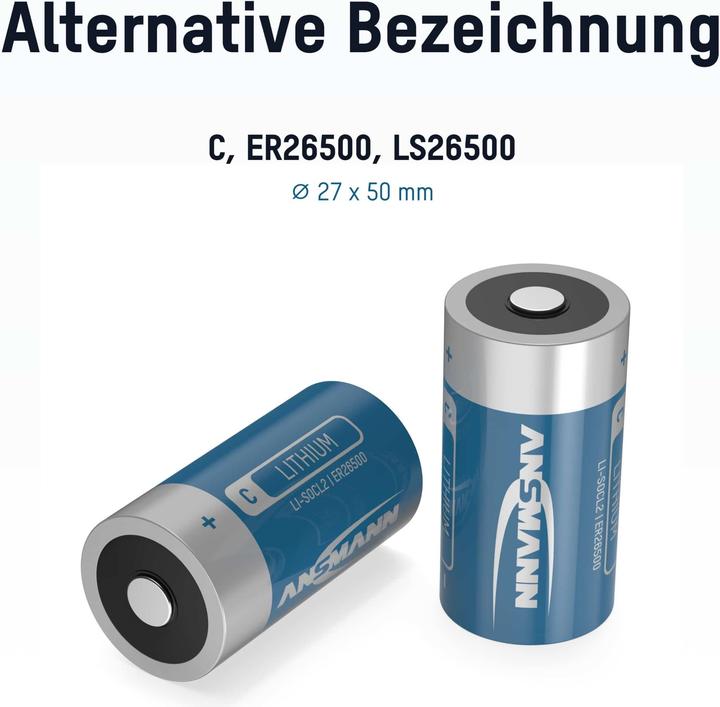 Produktbild Ansmann Batterie C ER26500 3.6V Lithium-Thionylchlorid (1 Stk., C)