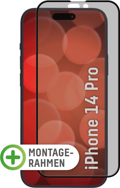 Actual product image Displex Real Glass, Privacy Full Cover Panzerglas (1 Piece, Apple iPhone 14 Pro)
