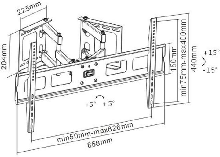 Produktbild InLine Eck-Wandhalterung, 94-160cm (37-63 Zoll) (Wand, 63", 60 kg)