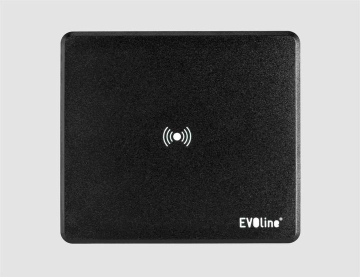 Actual product image Evoline Square80 T13 USB-A Qi Charging Station Recessed Socket, Black