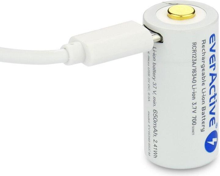 Immagine prodotto Everactive 16340 / RCR123A 3,7V 700 mAh - Batteria ricaricabile (1 pz., RCR123A, 650 mAh)