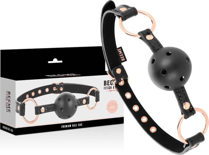 Actual product image Begme Black Edition Ball Gag Vegan Leather
