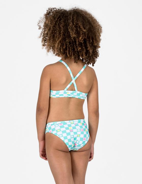 Actual product image Olaian Bikini-Set Surfen Mädchen gekreuzte Träger Boni grün/weiss (122)