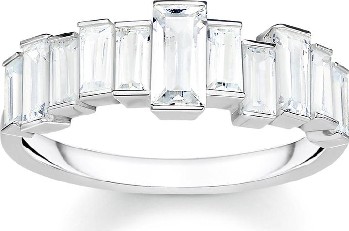 Thomas Sabo Ring Weisse Steine Baguette-Schliff (54, 925 Silber)