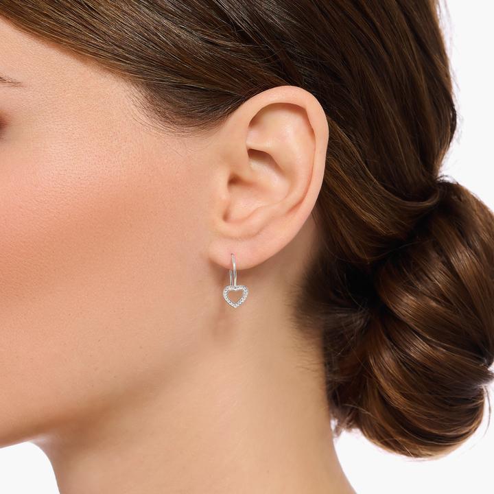 Immagine prodotto Thomas Sabo Orecchini a forma di cuore con pietre d'argento bianche (Argento 925)