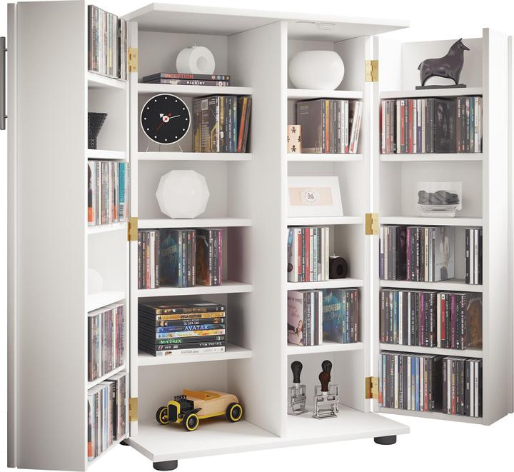 Produktbild VCM Holz CD DVD Regal abschliessbar Engalo XL (60 x 31 x 93 cm)