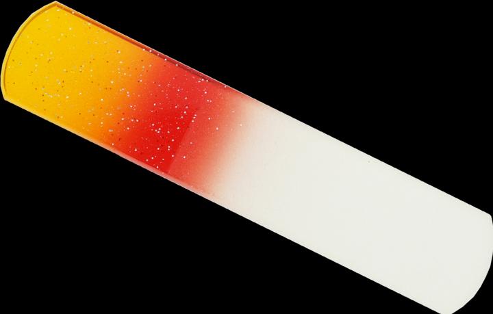 Pediküre-Glasfeile, doppel- seitig, gelb/rot mit Glitter Länge: 13,5cm