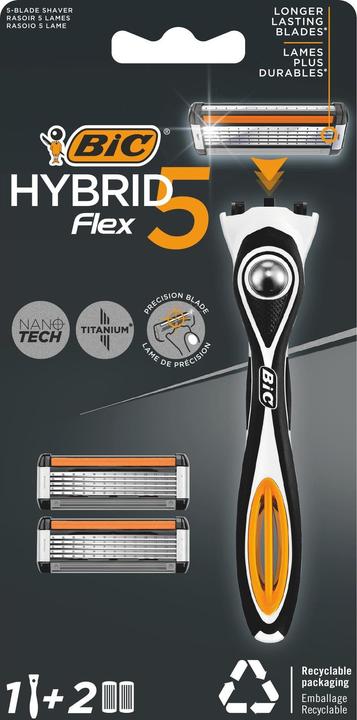 Bic Hybrid 5, Starter Kit 1 Rasierer, 2 Klingen