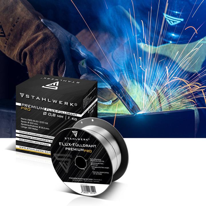 Produktbild Stahlwerk Schweissdraht MIG MAG Premium Fülldraht E71T-GS Ø 0,8 mm S100/D100 1 kg