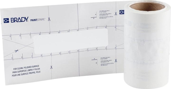 Actual product image Brady PaintStripe stencil - Dashed line, polypropylene, transparent/white, 50.80 x 203.20 m