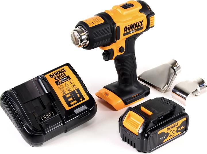 Produktbild DeWalt DCE 530 M1 Akku Heissluftpistole 18V 530°C + 1x Akku 4,0Ah + 1x Lader + Flächen- und