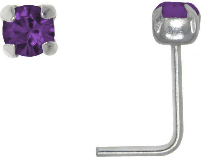 Bijouteria Nasenpiercing (Silber 925, Kristall)