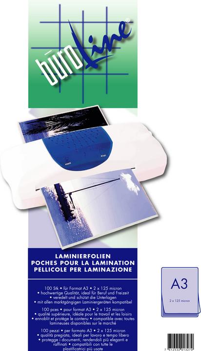 Produktbild BüroLine Laminier-Folien (A3, 100 Stück, 125 µm)