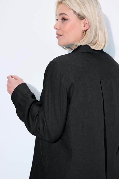 Produktbild Ulla Popken Bluse, Leinen, offener Kragen, Langarm (62)