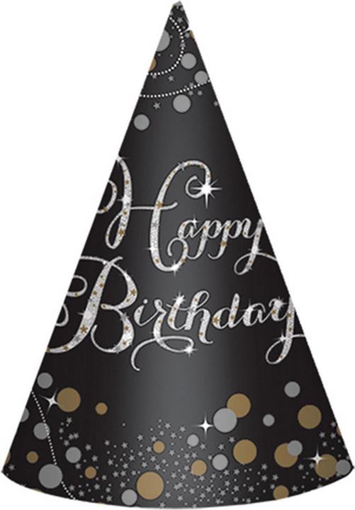 Immagine prodotto Amscan - 8 cappellini a cono per festa di compleanno (scritte in inglese)