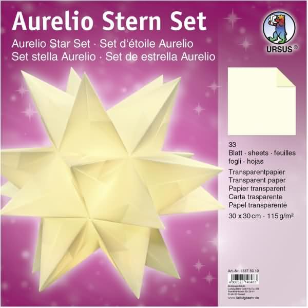 Actual product image Ursus Folded sheets Aurelio star tracing paper 115g/sqm 30x30cm 33 sheets cream (115 g/m², 1 x)