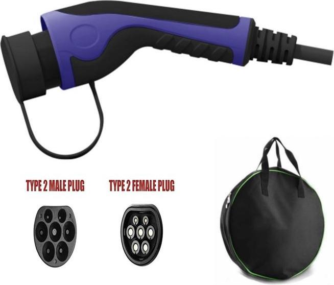 Actual product image Helos E-car charging cable, type 2, TÜV, 3-phase, 32 A, 22 kW, 5m (Type 2, 22 kW, 32 A, 5 m)