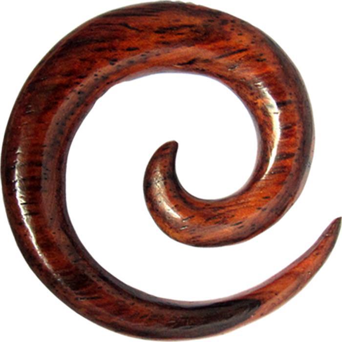 Star Piercing Dehnspirale aus Narra Holz (ohne Messing, Organisch)