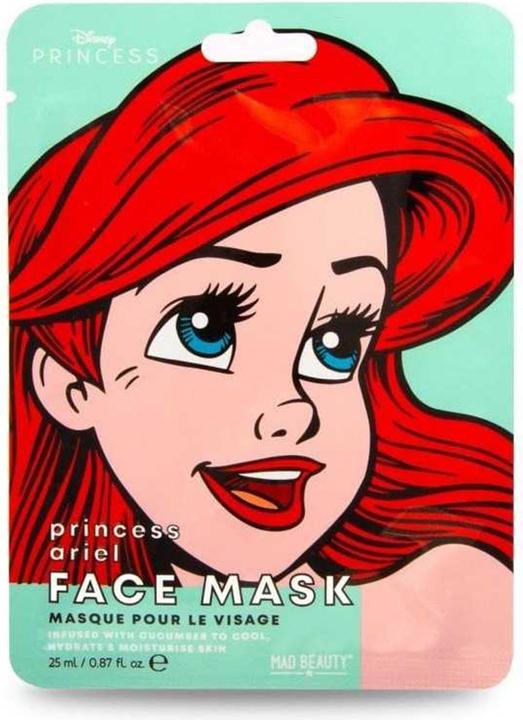 Actual product image Mad Beauty Disney Ariel Mermaid Face Mask Moisturising and Soothing Sheet Mask for Nourished Skin and a Beautif (25 ml)
