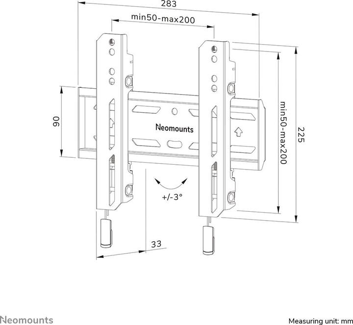 Produktbild Neomounts Wandhalterung WL30S-850BL12 Schwarz (Wand, 65", 50 kg)
