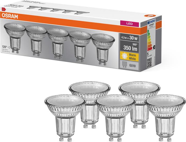 Image du produit Osram Base (GU10, 4.30 W, 350 lm, 5 x, G)