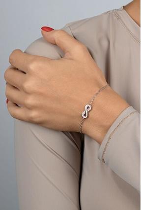 Brilio Silver - Silver Bracelet with Pink Opal Infinity BRC208WP