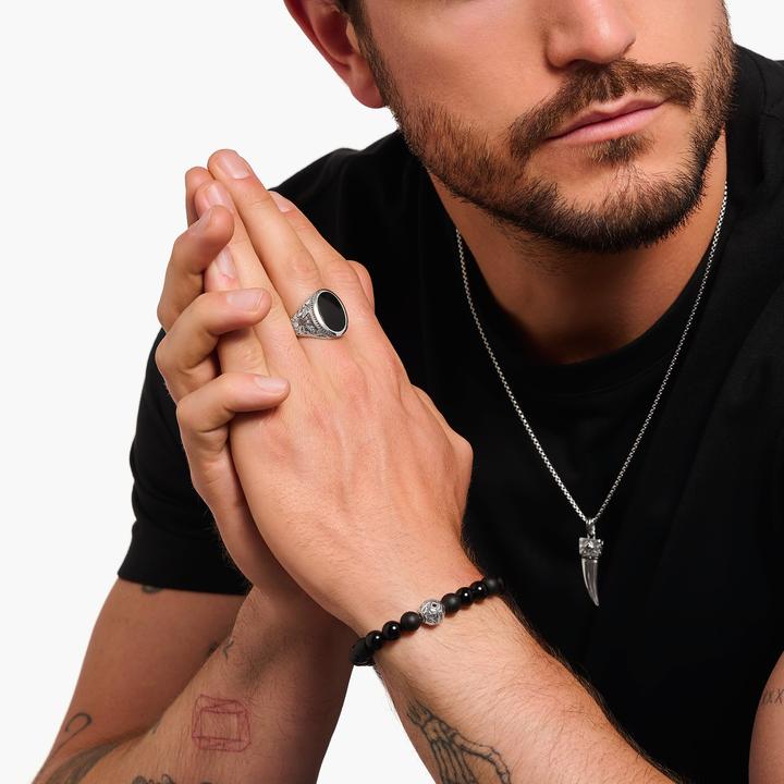Immagine prodotto Thomas Sabo Anello con onice nera annerita in argento (54, 925 Argento)