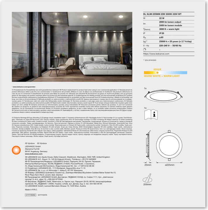 Produktbild Ledvance Downlight Einbau Slim (2000 lm)