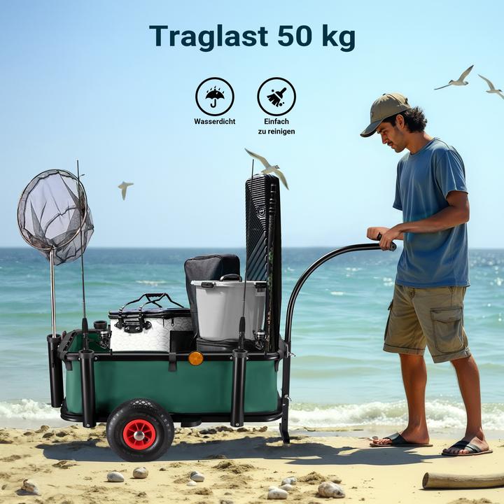 Produktbild Wiltec Angelwagen mit Tasche Angel Trolley bis 50kg Bollerwagen Transportkarre