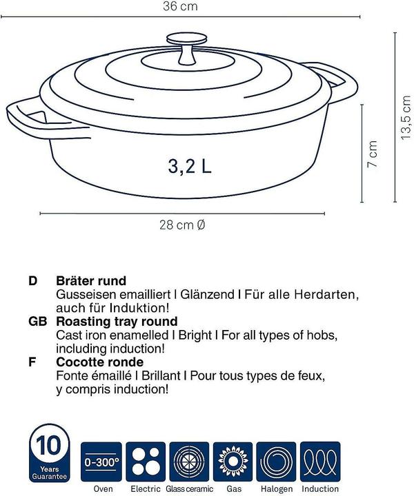 Produktbild Kela Calido (28 cm, Bräter + Schmortopf, Gusseisen)