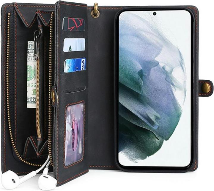 Produktbild Megshi Galaxy S21 FE - Brieftaschen Hülle Kombi schwarz (Samsung Galaxy S21 FE)