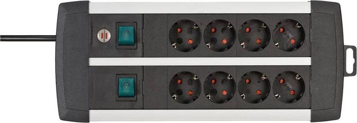 Actual product image Brennenstuhl Alu-line trailing socket 2x4 schuko 3m (8 x, CEE 7/3, 3 m)