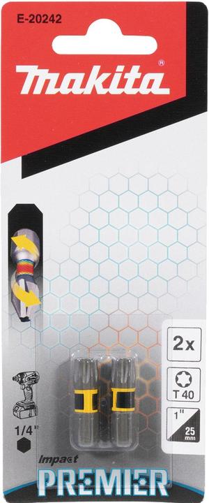 Produktbild Makita Torsion Schraubbit T40 25 mm 1/4" 2 Stk. T40 • 25 mm • 1/4" • 2 Stk. (T40)
