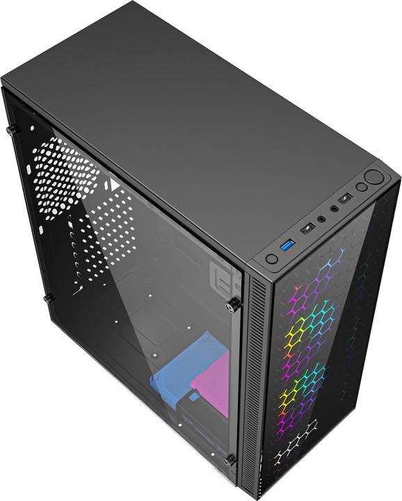 Actual product image Gembird Gaming ARGB case Fornax 500 bl (uATX, ATX, Mini-ITX, mATX)