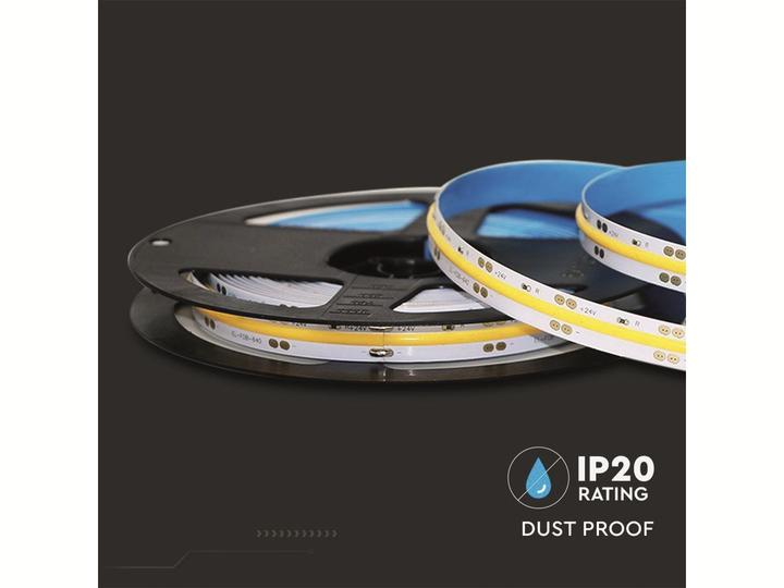 Actual product image V-TAC VTCOB Strip Light IP20 24V 6000K LEDs 10Wm 5m (White, 500 cm)