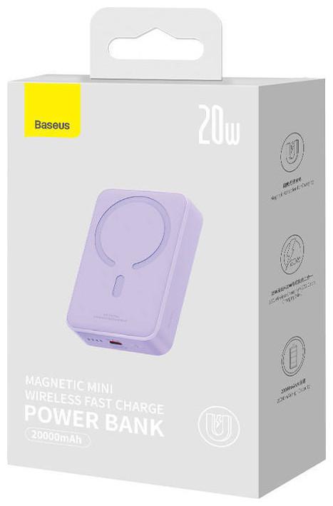 Actual product image Baseus Powerbank Magnetic Mini 20000mAh 20W (purple) (20000 mAh, 20 W, 74 Wh)
