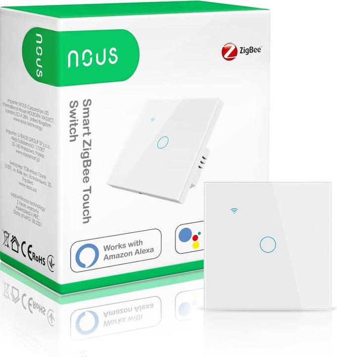 Actual product image Nous Smart Touch Switch LZ1 ZigBee(1 channel)