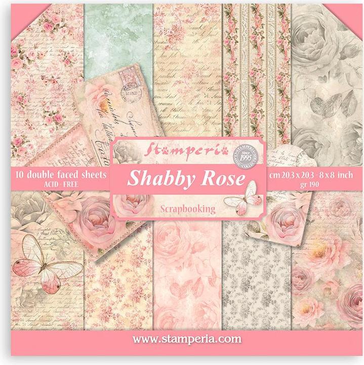 Actual product image Stamperia Shabby Rose" scrapbooking pad (190 g/m², 10 x)
