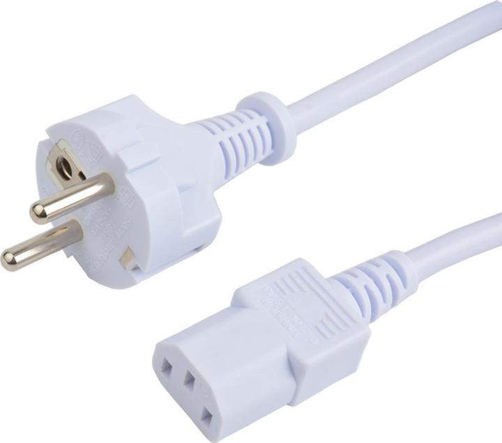 Actual product image Prokord Power Cord PC Power C13 Output 1.0m Straight White (1 m)