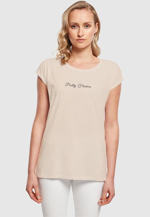 Actual product image Merchcode Ladies Pretty Flowers - Extended Shoulder Tee - 116879 (XXL)