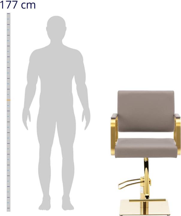 Produktbild Physa Friseurstuhl Fussstütze höhenverstellbar Barber-Stuhl 200 kg Otley Beige & Gold