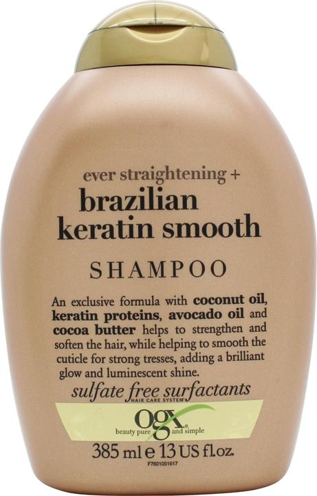 Actual product image Ogx ORGANIX Brazilian Keratin Smooth Shampoo 385ml (385 ml, Liquid shampoo)