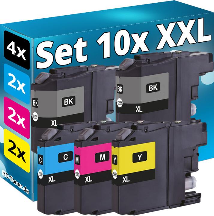 Image du produit Druckfuxx 10x XL PATRONEN kompatibel BROTHER MFC-J480DW J880DW J4420DW J4620DW J