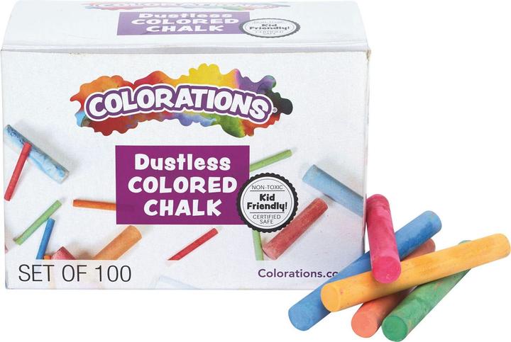 Colorations - Craie colorée sans poussière, 100 pcs. (Multicolore, 100 x)