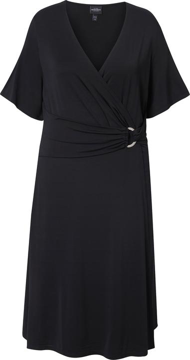 Produktbild Ulla Popken Slinkykleid, Drapierung, V-Ausschnitt, Flügel-Halbarm (60)
